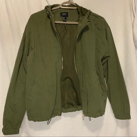 Olive Forever 21 Hooded Pull Ring Jacket - Picture 5 of 14